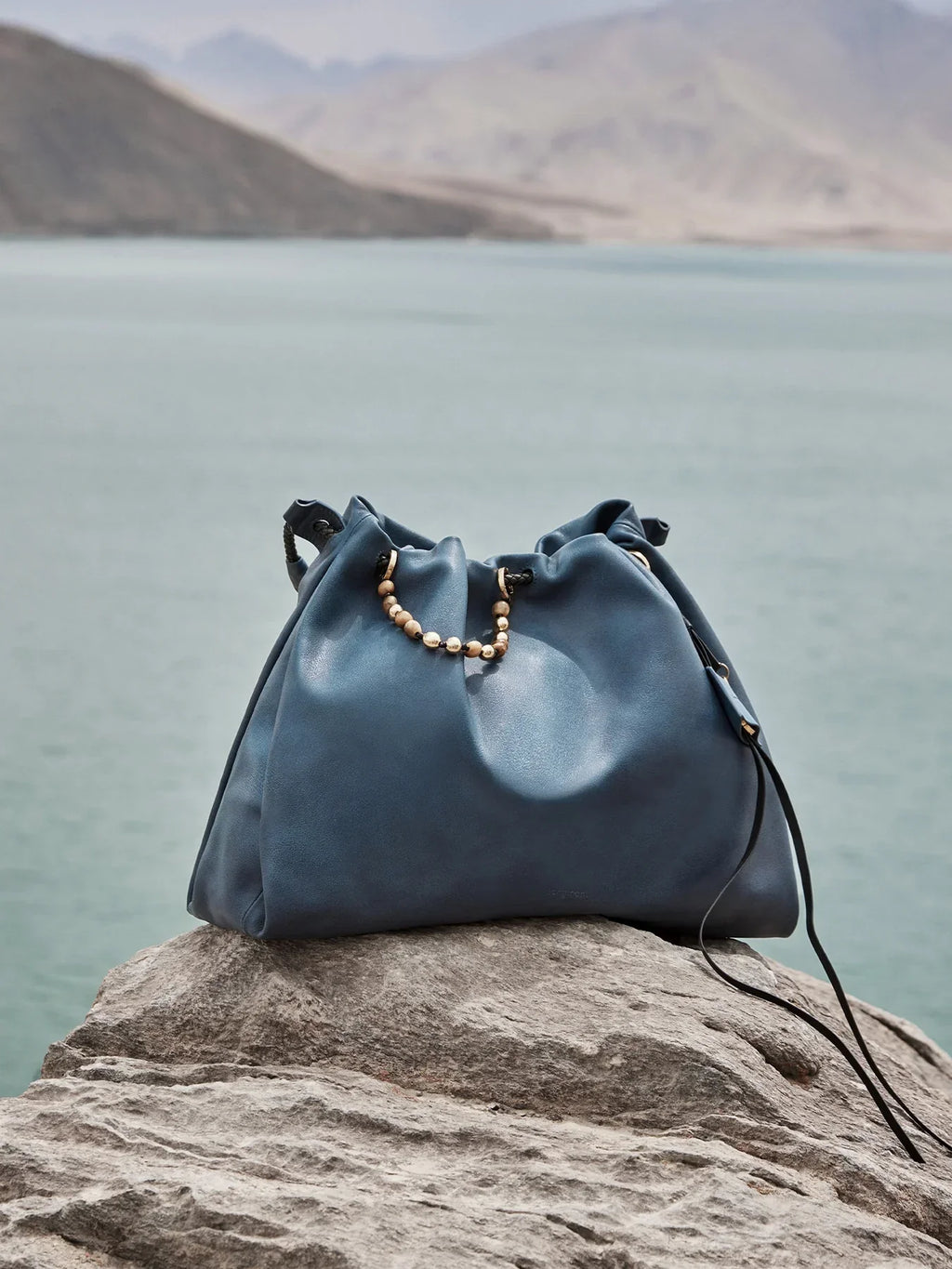 Medium Gather Bag Set - Navy (Contrast Tone)