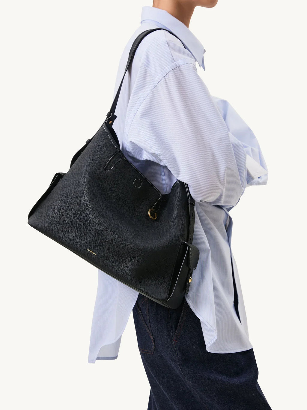 Medium Yore Hobo Bag - Onyx Grain